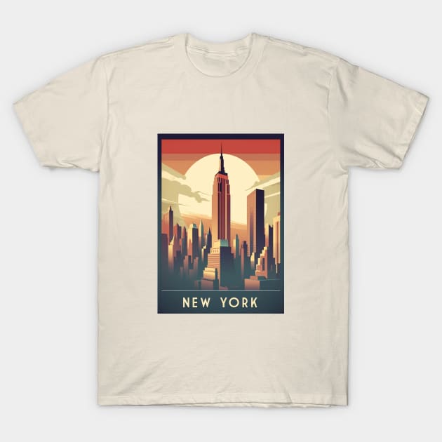 New York T-Shirt by Retro Travel Design